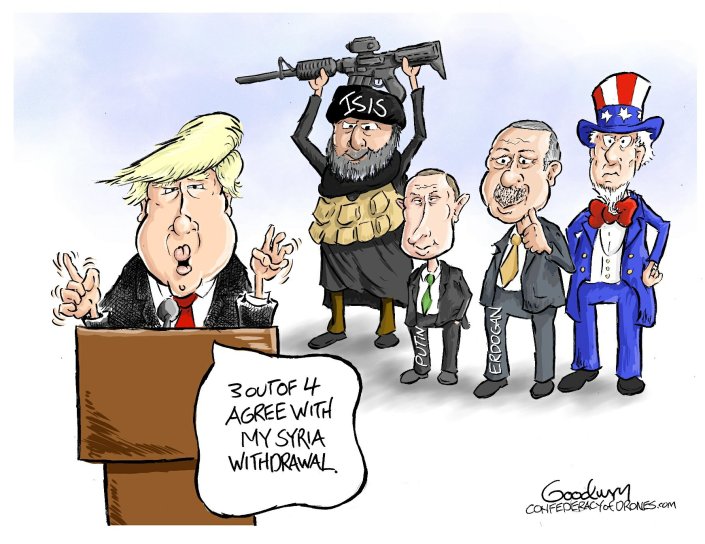 Уход США из Сирии в карикатуре 